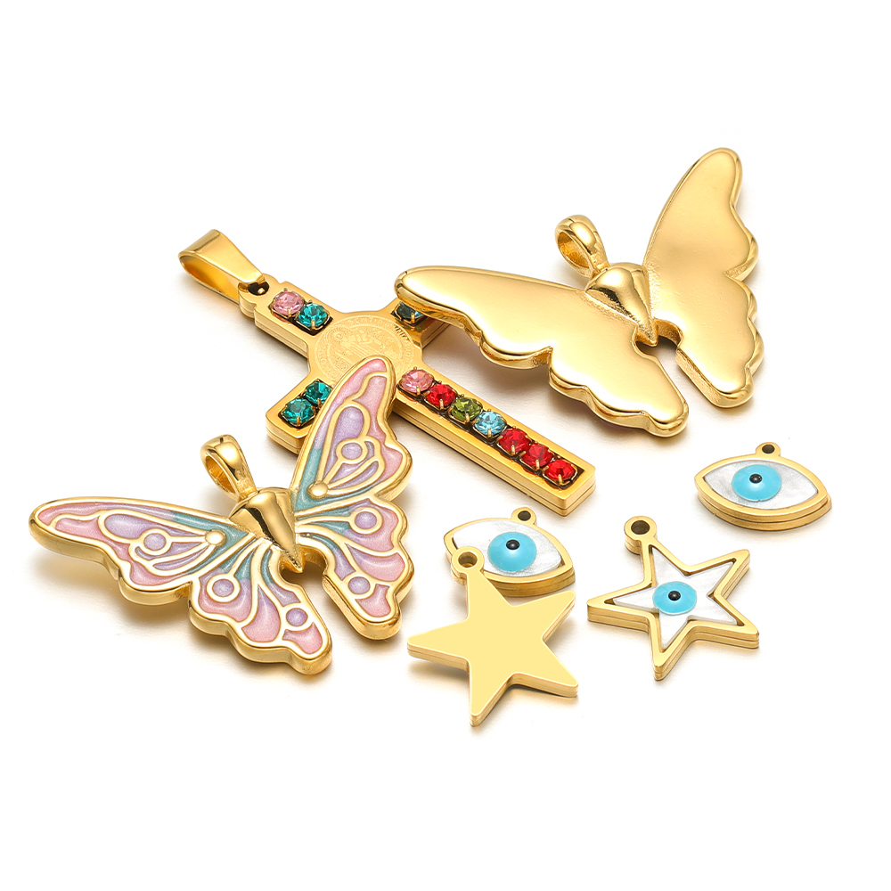 5 adet/grup Paslanmaz Çelik Em - Butterfly Pendant Necklace incelemesi ve fiyatı