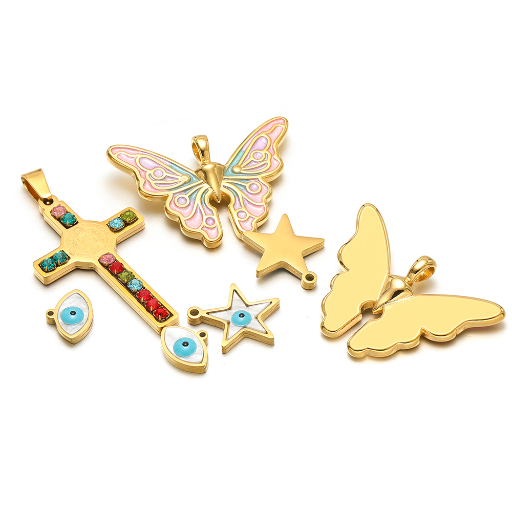 5 adet/grup Paslanmaz Çelik Em - Butterfly Pendant Necklace incelemesi ve fiyatı